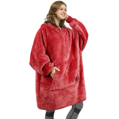Oversized Hoodie Blanket Sweatshirt,flannel With Large Front Pocket For  Adults