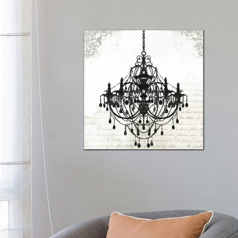 Black Chandelier II 1 Piece Wrapped Canvas Wall Art, 66.04 cm H x 66.04 cm W x 1.91 cm D