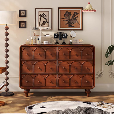 Armoire d'appoint en bois massif brun noisette