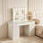 Pre-assembled Vanity Set with High-Definition Glass Top, LED Mirror, Power Outlet, 13 Drawers & Crystal Knobs-894317933