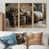 Toile avec cadre flottant or