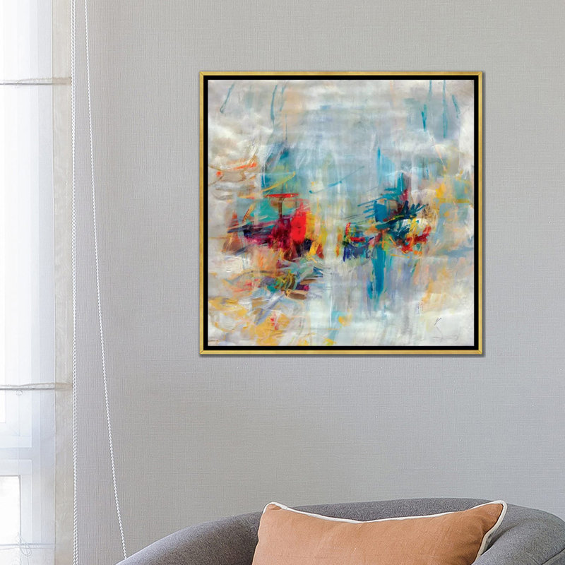 Reproduction d’art « New décennie » par Julian Spencer, Pas de tapis, H 26 po x l 26 po x 1,5 po, Toile encadrée d'or