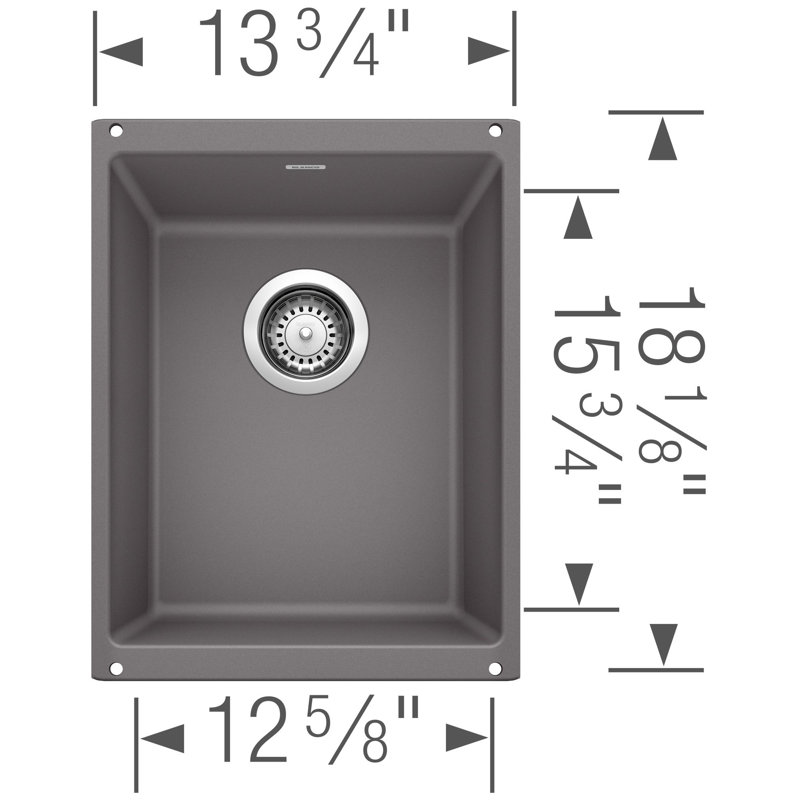 Precis SILGRANIT 13" Undermount Bar Sink, Cinder