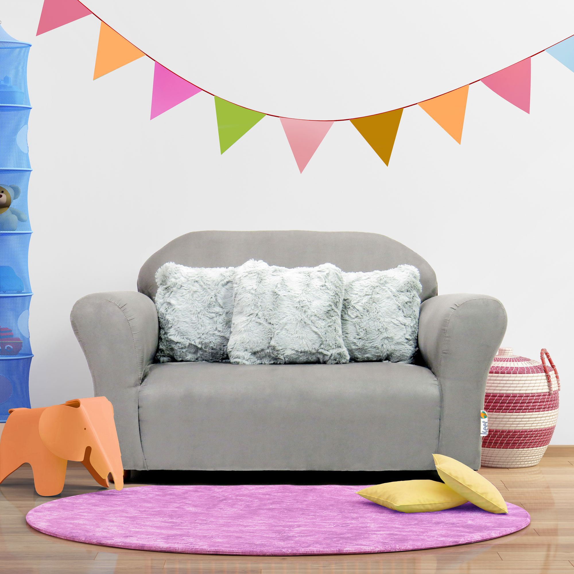 Harriet Bee Spitzer Kids Club Sofa with Accent Pillows & Reviews