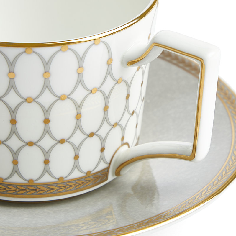 Renaissance Gray Teacup & Saucer