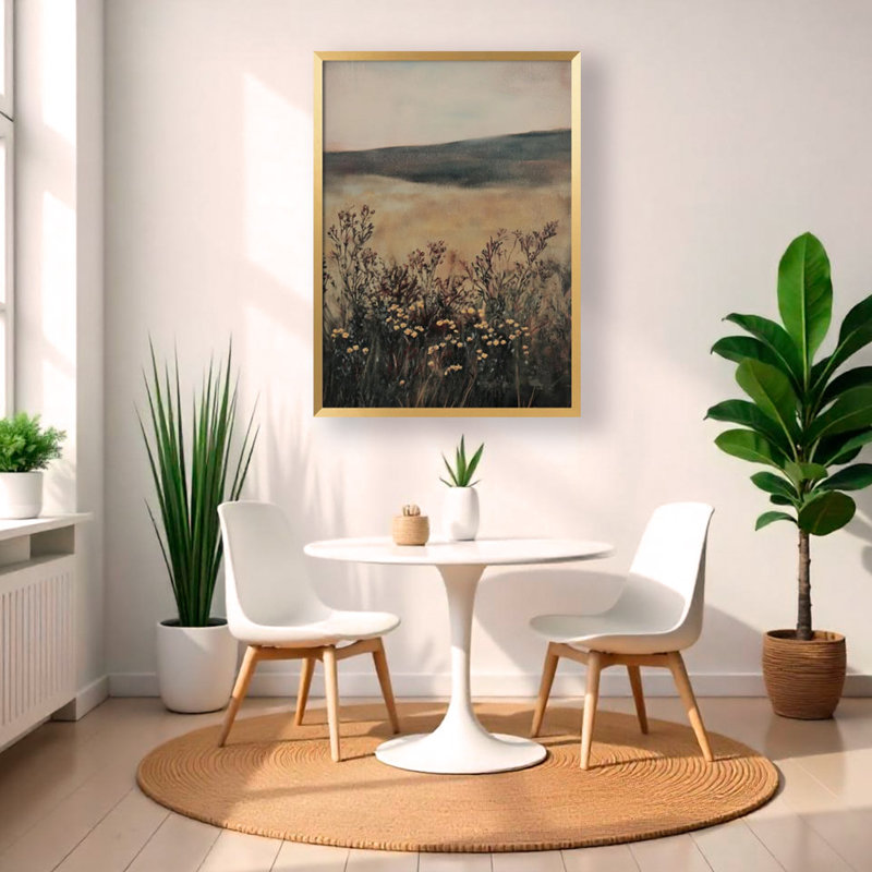 «Landscape Flower», art mural texturé encadré, Doré, H 48 po x l 36 po