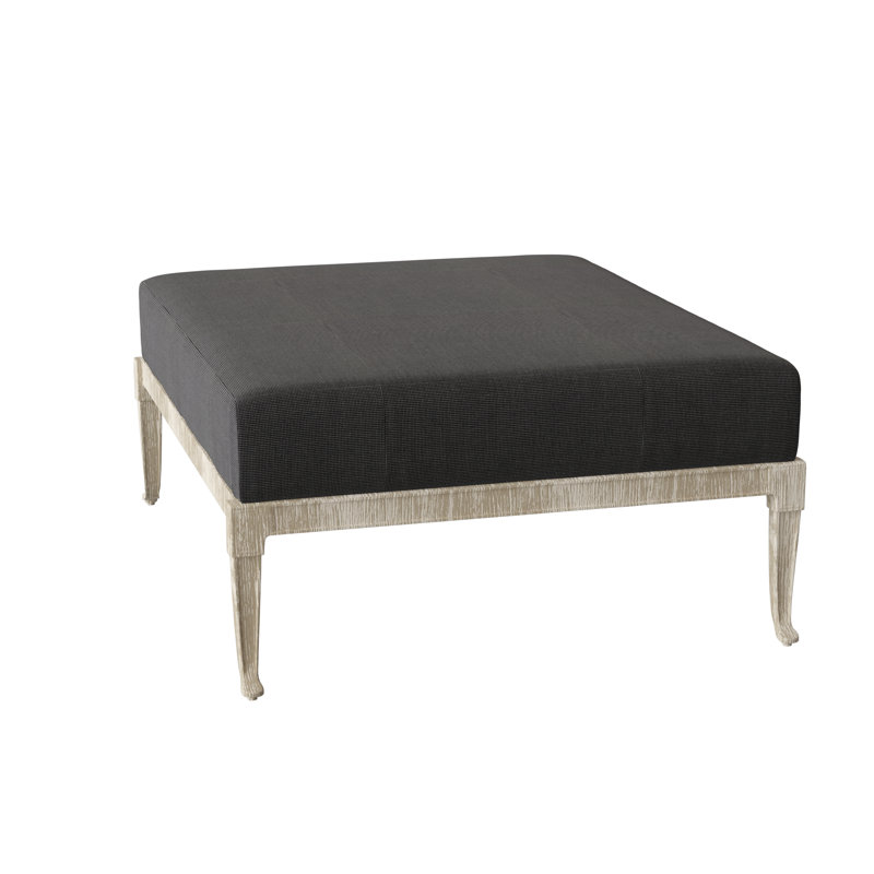 Wiltshire Outdoor Ottoman, Weathered White, Canvas Navy Sunbrella® Canvas