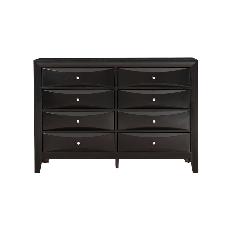 Commode noire moderne avec panneau de particules robuste et guides en métal