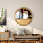 Alpers 60x60CM Wall Mirror Wood Framed Round Flat Accent Mirror