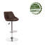Swivel Upholstered Adjustable Height Counter Stool with Metal Frame-1598505385