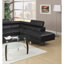 Canapé modulaire en similicuir noir-888756880