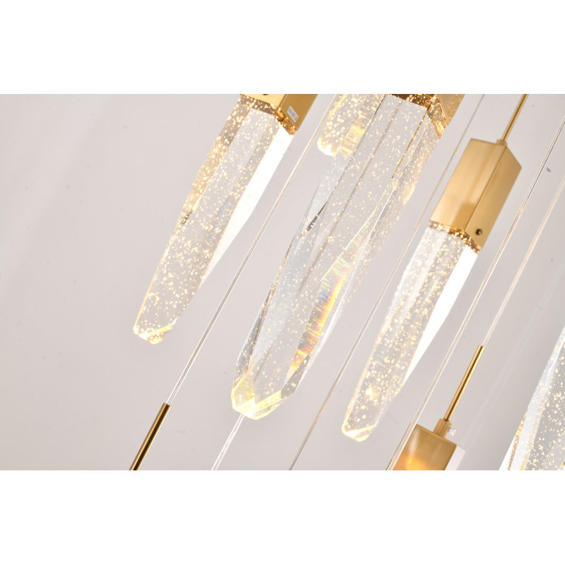 Lustre suspendu en cristal 13 lumières Transitional, Doré