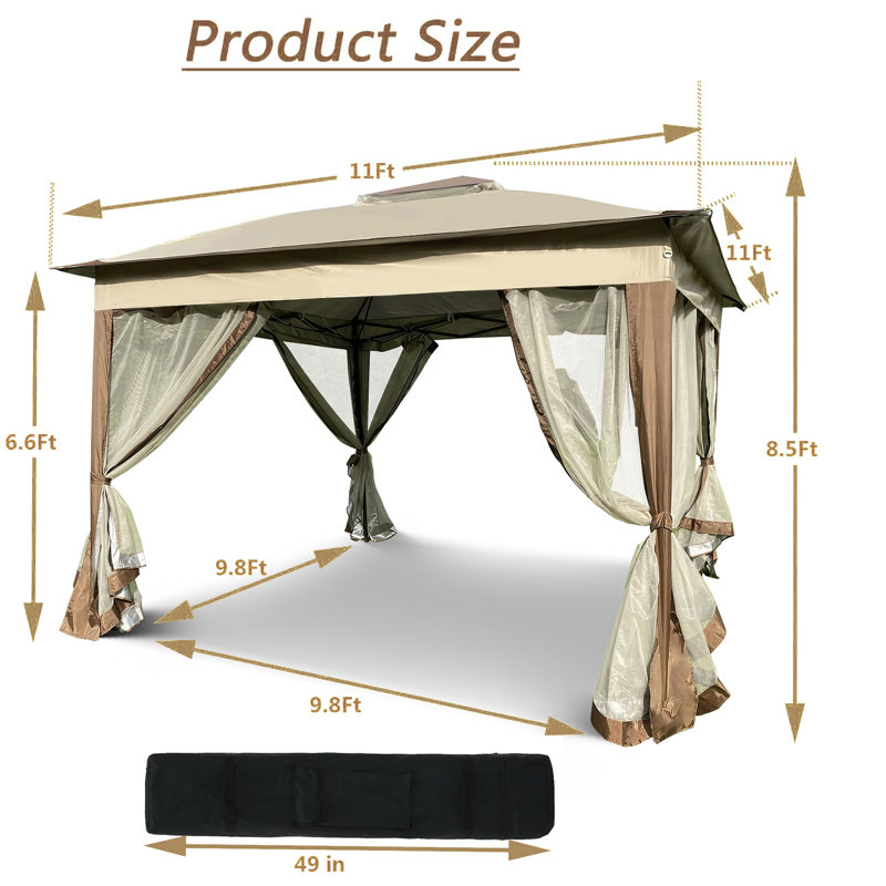 11 Ft. W x 11 Ft. D Metal Pop-up