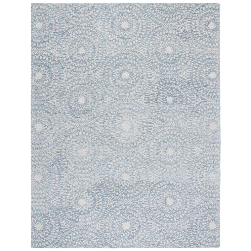 Metro Hand Tufted Wool And Cotton With Latex Geometric Rug, Square 6'