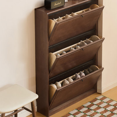 Popular solid wood home storage shoe cabinet