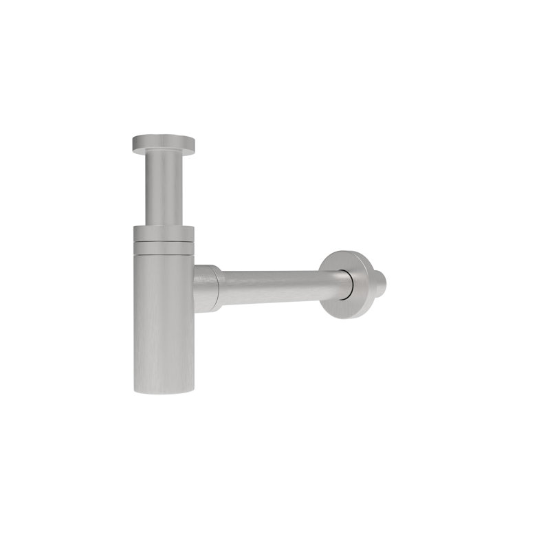 Siphon moderne extensible pour bouteille ronde avec ouverture de drain de 1,5 po, Nickel brossé