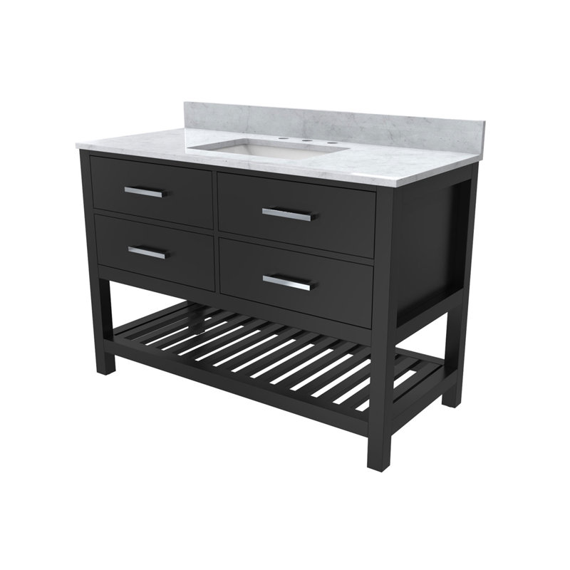 48" Single Bathroom Vanity Set, Matte Black