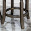 Tabouret de comptoir de 24 po avec siège en tissu gris anthracite, structure en gris patiné, structure en bois franc, tabouret pivotant, revêtement, bois massif, chaise à 360 degrés