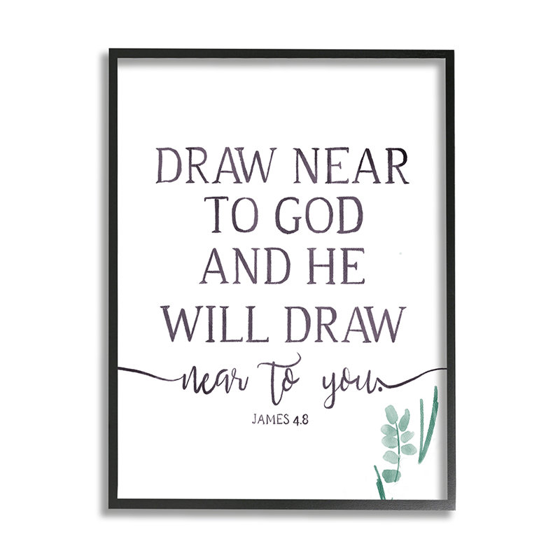 «He Will Draw Near Faith Expression Green Sprout» par Onrei - impression d'art graphique, H 30 po x l 24 po x 1,5 po