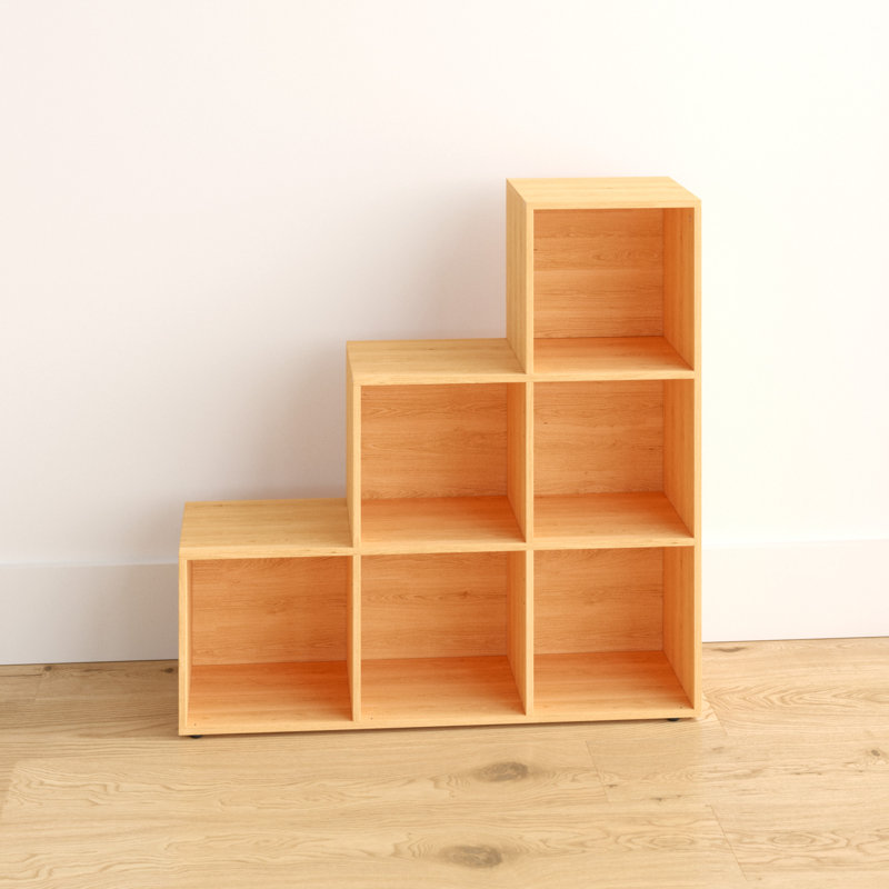 Selina 90.5cm H x 89cm W Wood Cube Bookcase, Beech