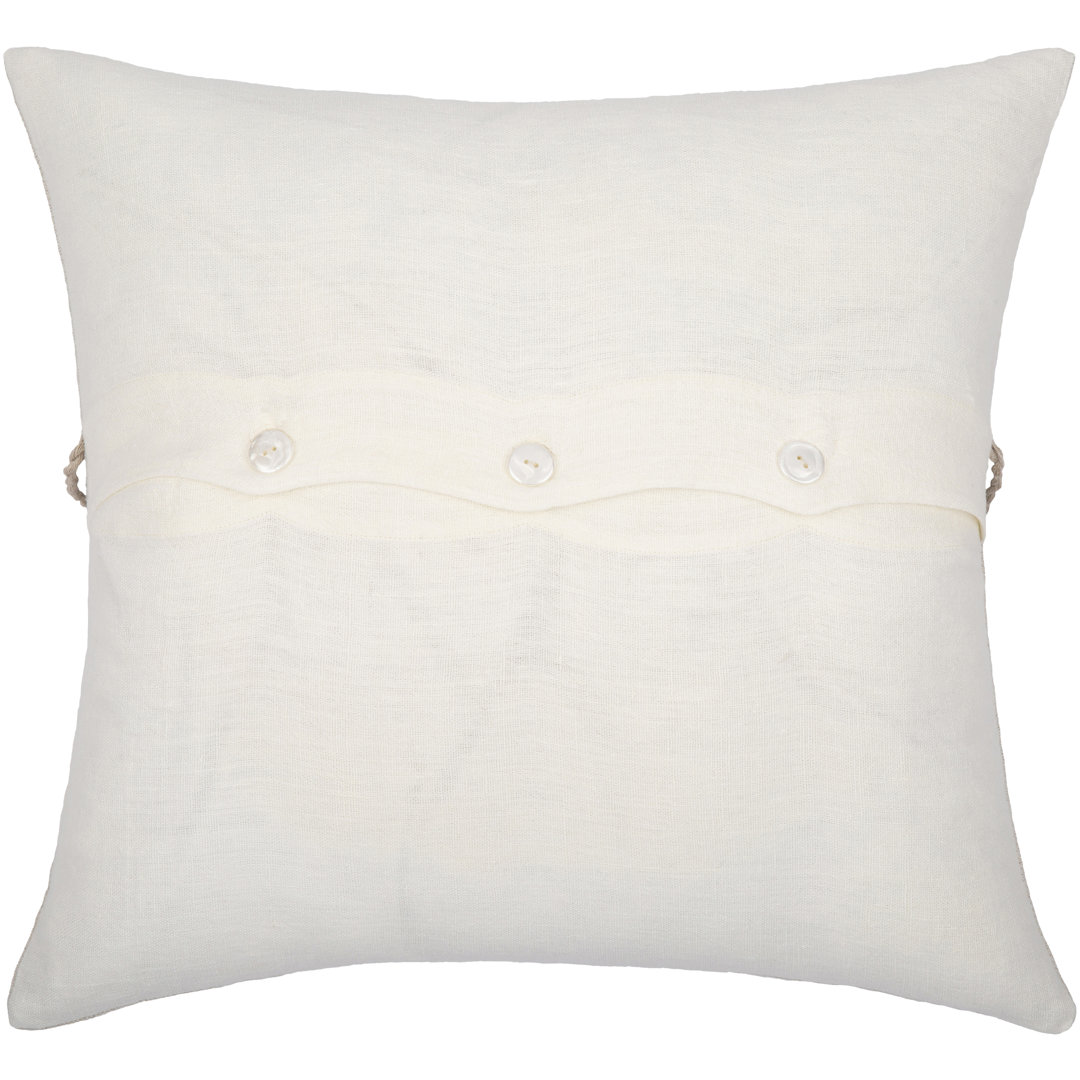 Linen Stripe Embellished Pillow Cover & Insert 3 Throw Polyester Livabliss