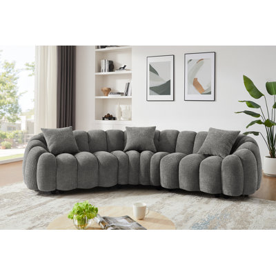 Minimore Modern Style 126.77" W Winnie Curved Shape 4s Sofa