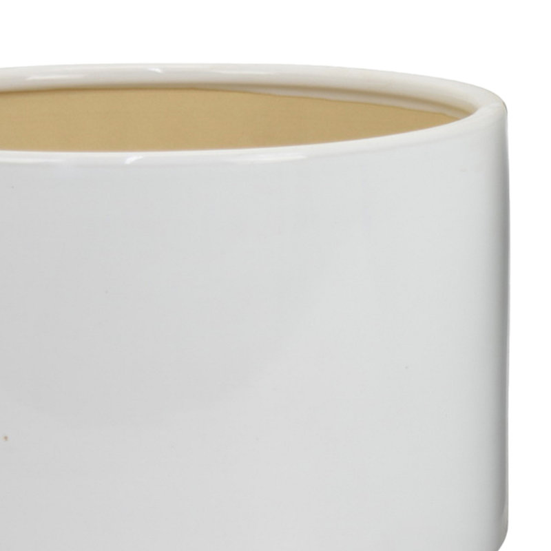 Ensemble de 2 pots à fleurs Accent, base large, céramique blanche minimaliste moderne