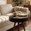 Table basse ronde de 15,7 pouces, style Mid-Century moderne, style multi-coordonnées, convient aux petits espaces, facile à nettoyer, noir et brun, style scandinave compact