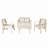 Brandenburg Acacia Wood 4-Piece Outdoor Conversation Set