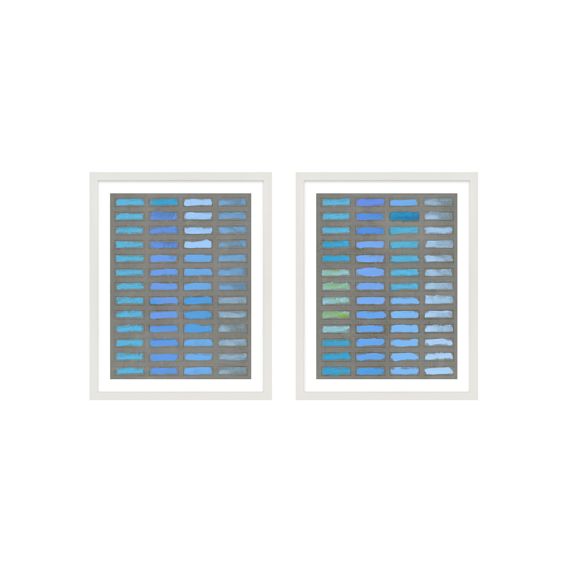 The Blues by Jacques Pilon, White Framed, 20" H x 16" W x 1.25" D