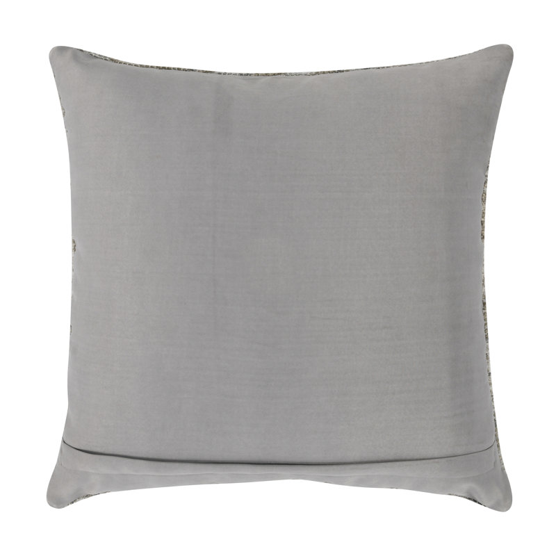 Gray and Beige Geometric Handwoven Outdoor Throw Pillow