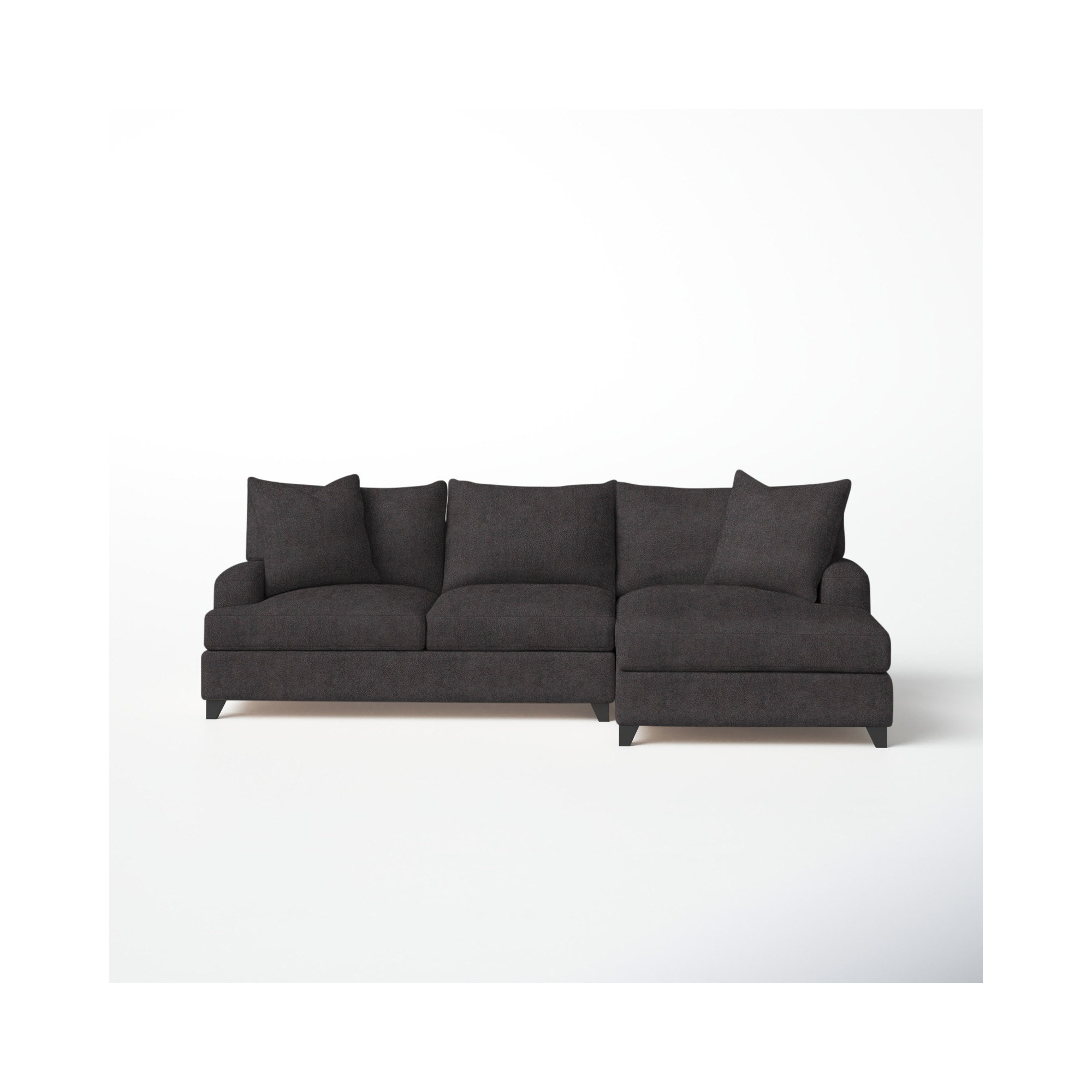 Shorewood Upholstered Chaise L-Sectional, Bella Asphalt, Right Hand Facing