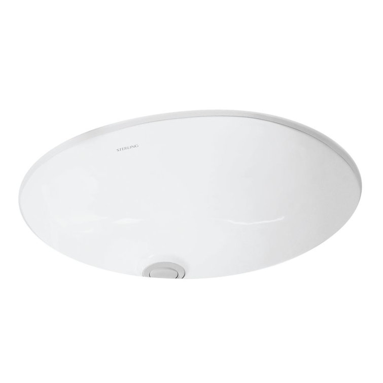 Wescott Vitreous China Oval Undermount Bathroom Sink with Overflow