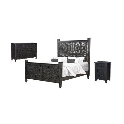 Harleen Solid Wood Piece Bedroom Set
