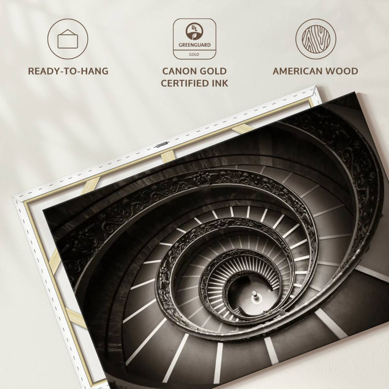 Vatican Winding Staircase Canvas Print, 34" H x 51" W x 1.25" D