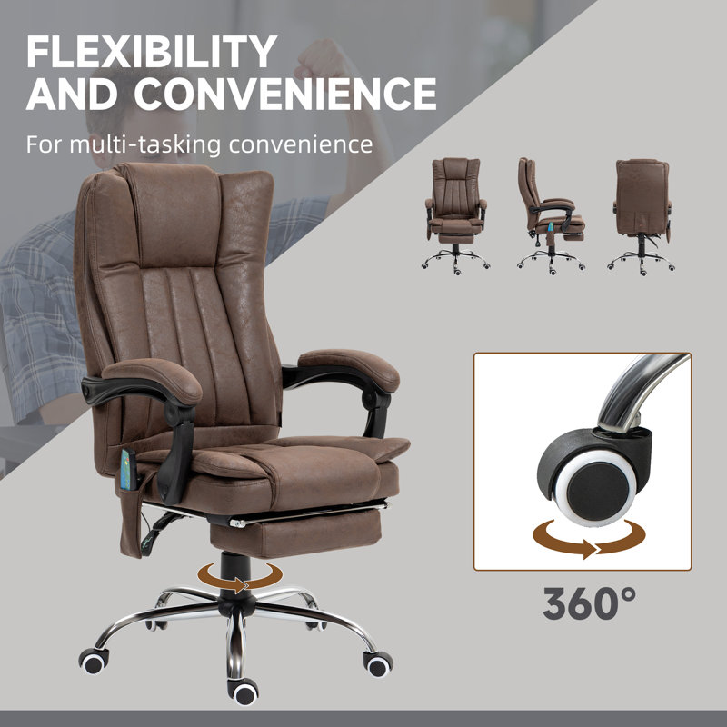 Jai-Dhe Microfiber / Microsuede Executive Chair, Dark Brown