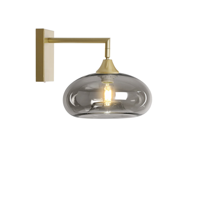 Bonifacio Iron Armed Sconce, Gold, Smoke