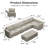 Teangela 143'' Variable Modular Velvet Sectional L Shaped Upholstered Couch Storage Sofa-109626918