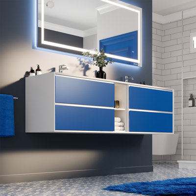 Kiskimere Coiffeuse bleue et blanche