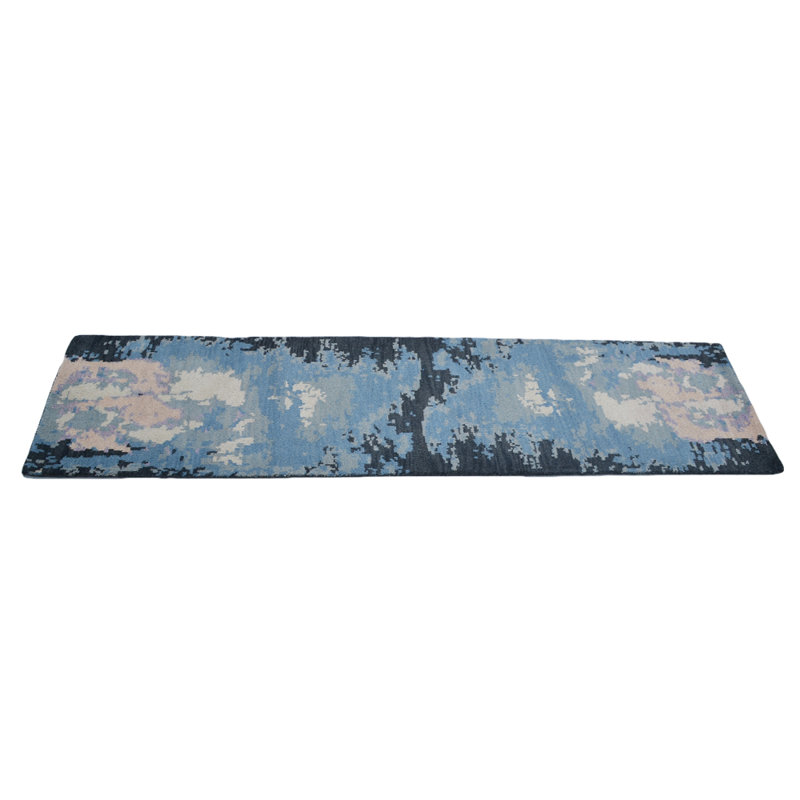 Tapis d'intérieur multicolore noué à la main 100% laine, Tapis de couloir 2 pi 6 po x 10 pi