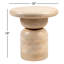 Table d'appoint ronde en bois de manguier avec base de grain de bout empilée-112716636