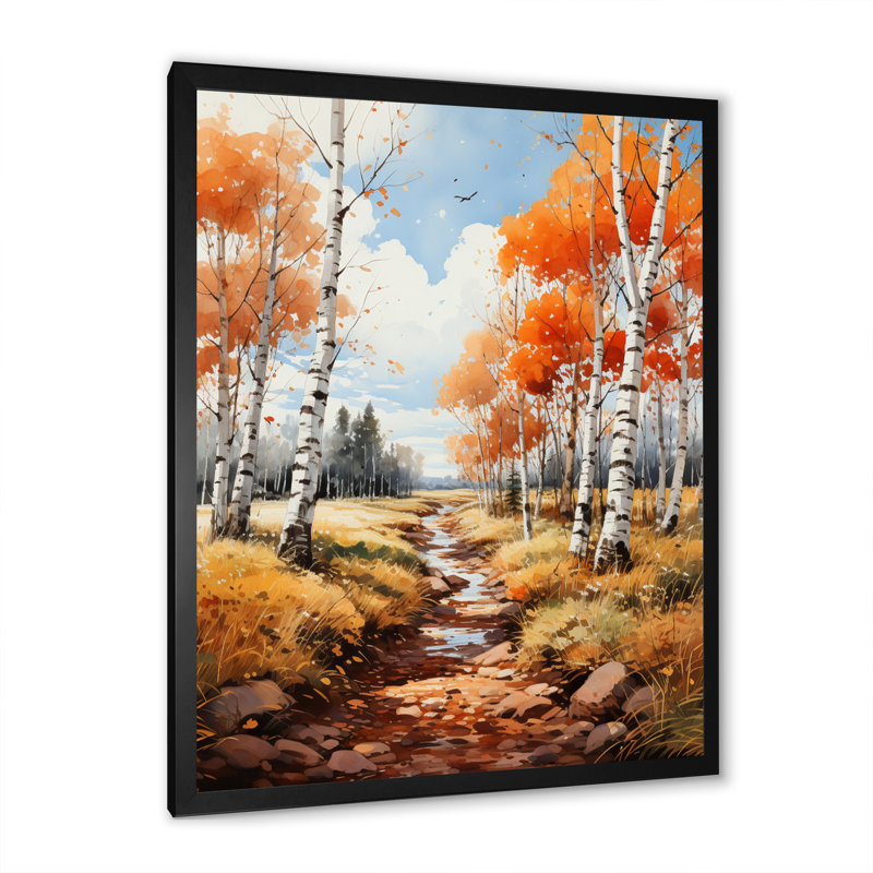 Daveyon Birch Woods Autumn Whispers VI, H 40 po x l 30 po x P 1,5 po, Cadre photo noir