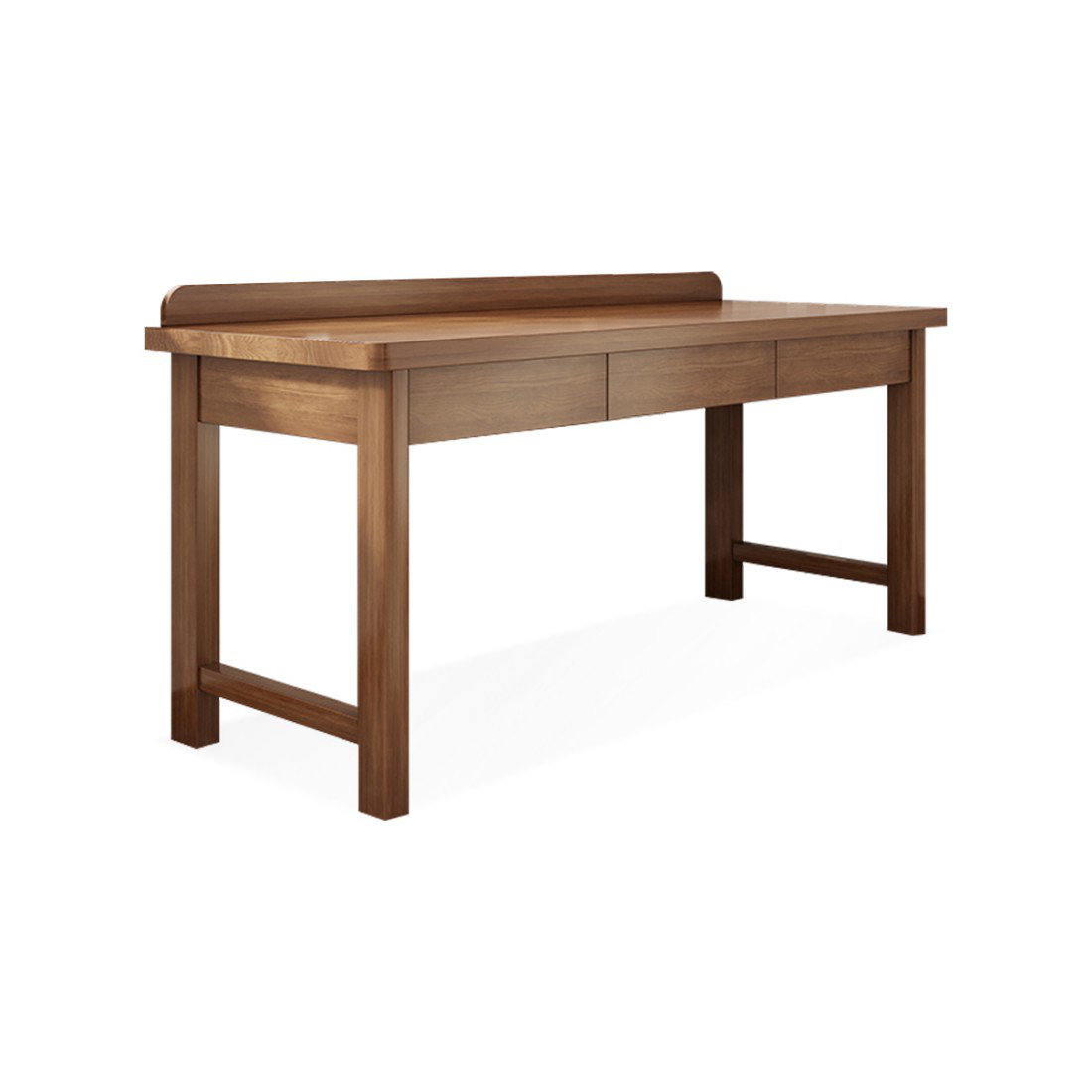Ebern Designs Brown Rectangular Solid Wood Writing desk with drawers ...