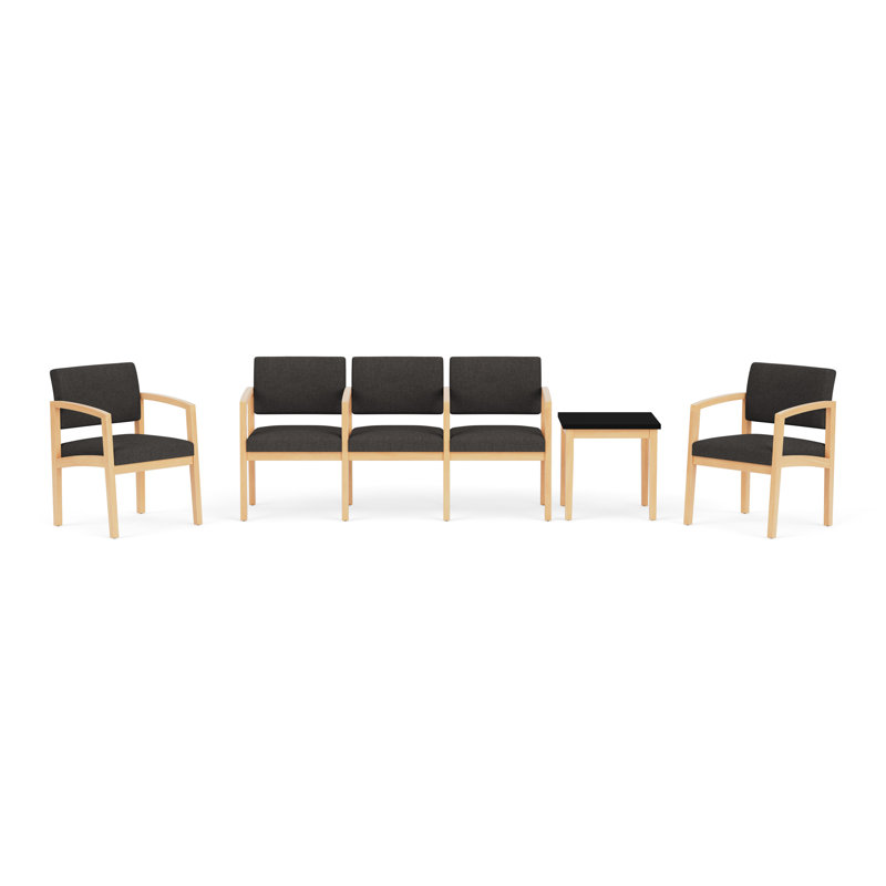 Ensemble de meubles de qualité commerciale en bois Lenox, Bleu fumé Archetype, Naturel