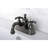 Kingston Brass Water Onyx Two-Handle 3-Hole Deck Mount 4" Centerset Bathroom Faucet with Brass Pop-Up