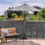 Wooden Garden Parasol & Base - 2.7m-62410668-62410664