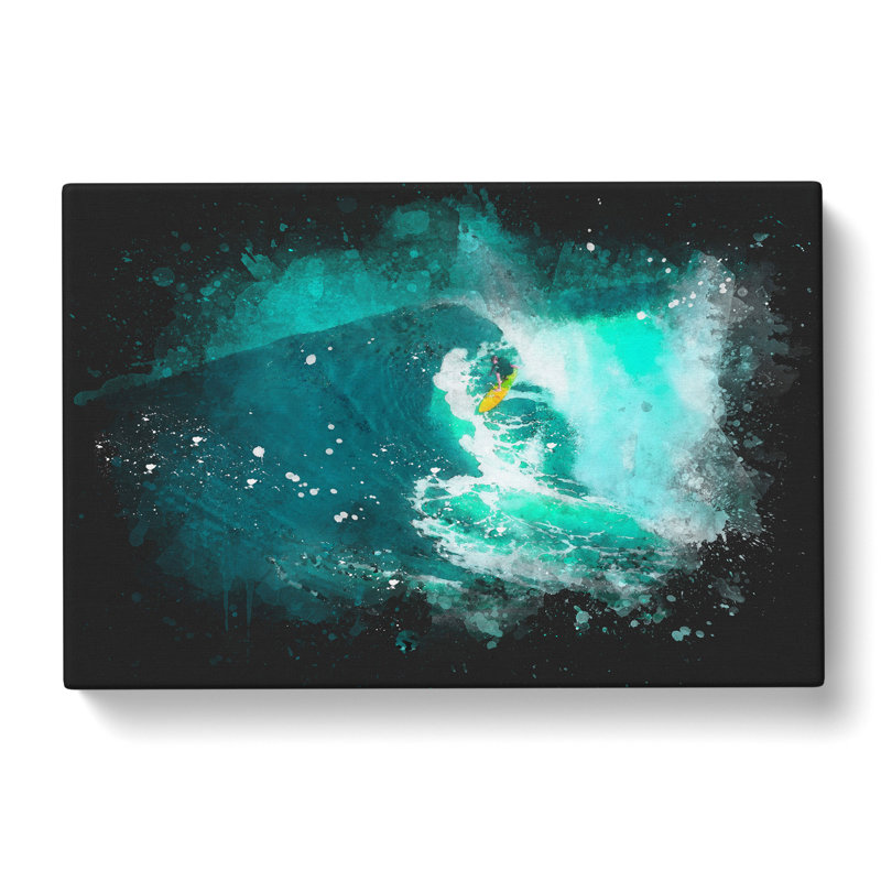 Surfing In Hawaii - Wrapped Canvas Print, 60cm H x 91cm W x 3cm D
