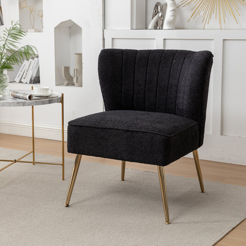 Chaise d'appoint rembourrée Kyshawna, Black Boucle
