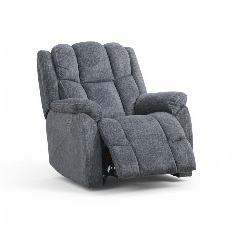 Fauteuil inclinable - Tissu - Ardoise Calgary, Bleu