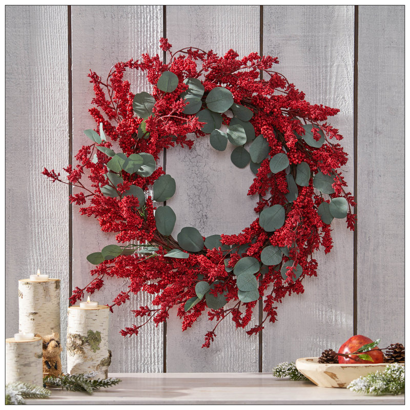 29" EUCALYPTUS/BERRY WREATH